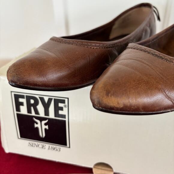 FRYE Women’s Regina Ballet Flats in Cognac Leather - 7 - Picture 9 of 10